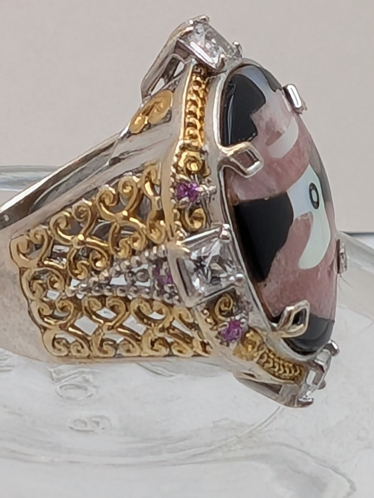 925 Sterling Silver Artisan Statement Ring Large … - image 2