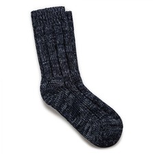 Birkenstock Cotton Twist 1002445 Crew Socks Women's L5-L7 Navy Blue Cozy SGN1658