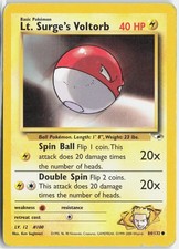 Lt. Surge's Voltorb 84/132 Common Gym Heroes Pokemon Unlimited Moderately Played