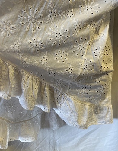 Obsession Italy Cotton Mix White Broderie Anglaise XL Blouse High Low Summer Top - Picture 8 of 18