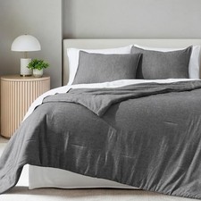 Comforter Set - Size - Ultra-Soft - Goose Down Queen Heathered Grey