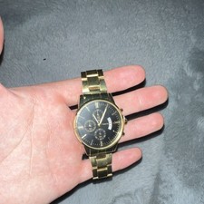 Geneva Herren Armbanduhr gold Metallband schw...