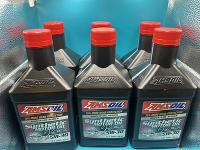 6 Pack AMSOIL Signature Series 5W-30 Synthetic Motor Oil - 1 US Quart - 946 ml