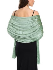 RHQKK Velvet Shawls and Wraps for Evening Dresses Shawl Wrap One Size, Green