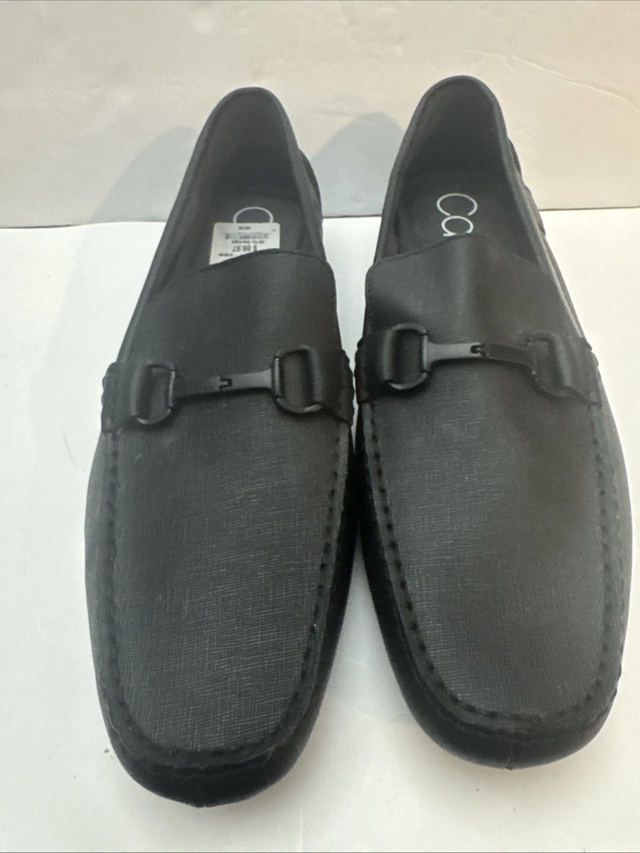 Calvin Klein Mens Pebbled Faux Leather Loafers CK Logo Slip On Shoes 7.5 NWOB Calvin Klein Loafer Black Casual Shoes for Men for sale | eBay main image 2