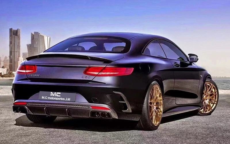 Asa de spoiler traseira de carbono real para Mercedes-Benz W217 C217 S550 S63 S65 - Imagem 4 de 4