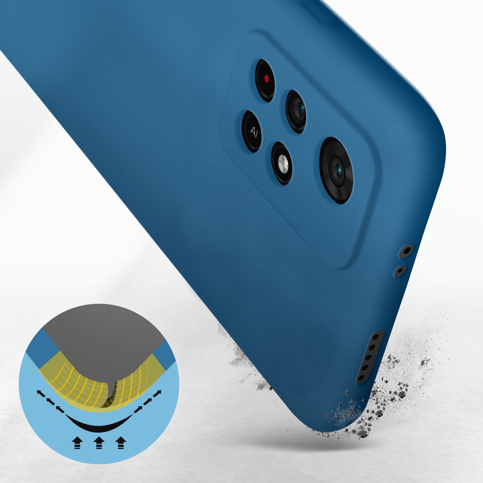 Coque Xiaomi Redmi Note 11 Pro 5G en silicone bleu soft-touch