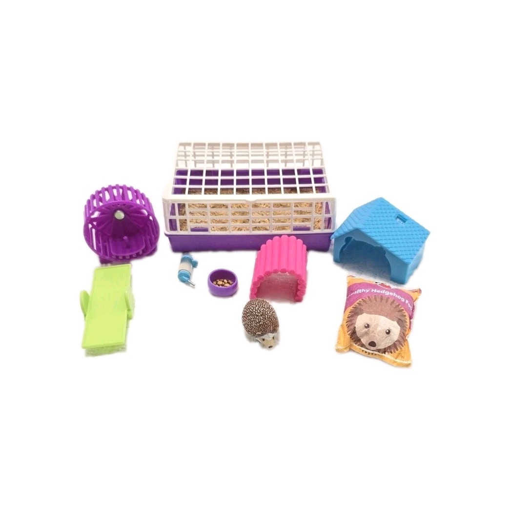 My Life As A Small Pet Animal Set Cage With Hedgehog, Accessories