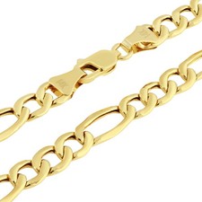 14K Oro Giallo 5.5mm Figaro Catena Italiano Collana Uomo Donna 40.6cm- 76.2cm