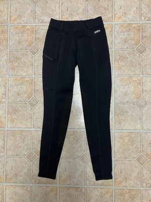 Kerrits Riding Pants Equestrian Breeches Girls Size S Black Fleece Lined Pocket