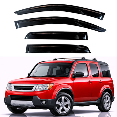 KPY Rain Guards Window Visors for 2003-2011 Honda Element, 4 Piece (Out-Channel)