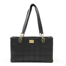 Chanel Caviar Skin Choco Bar 2Way Tote Bag Women Black One Size