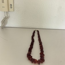 Vintage Bernstein Kette, Naturform, cognac-rot