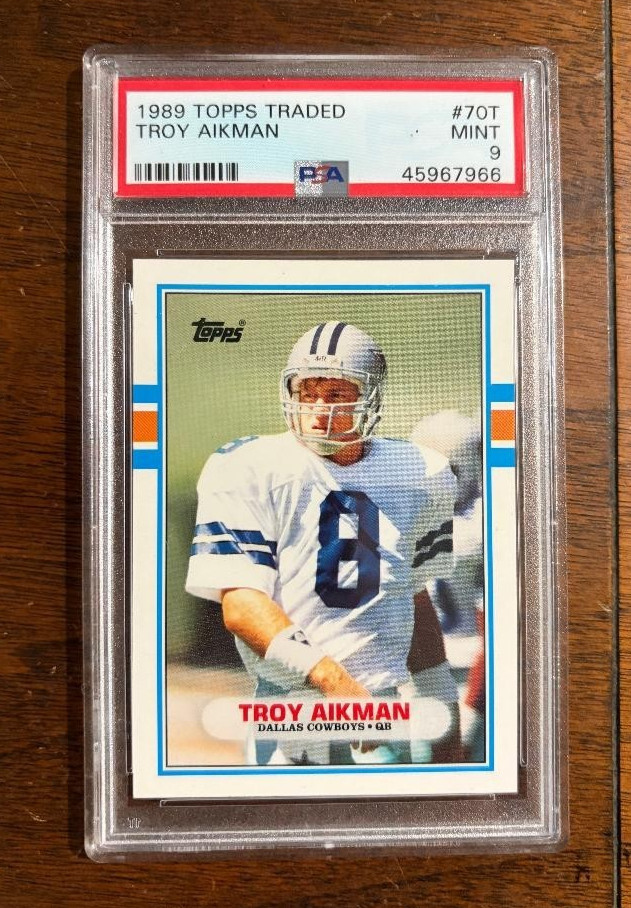1989 Topps Traded #70T Troy Aikman Rookie PSA 9 Mint