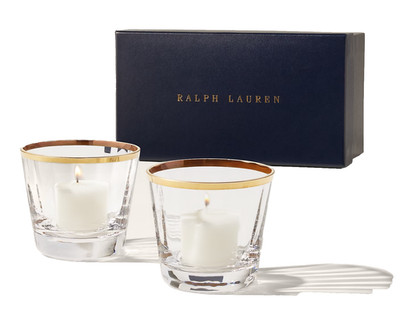 NWT Rare Ralph Lauren VIP Client Polo Bar Exclus 24K Gold Candle Set with Box x2