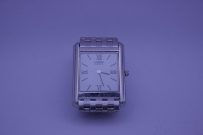 Citizen Eco-Drive Stiletto AR1000-51A Mens Watch Roman Dial Steel Bracelet Rare