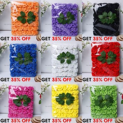 50 Pcs Large 6CM Artificial Flowers Foam Rose Heads Wedding Party Decor ...