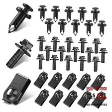 35PCS Engine Under Cover Splash Shield Guard Body Bolts Screws, Front Bumper