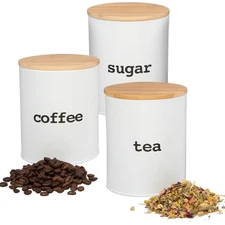 Kitchen Canister Set with Tight Lids- 3 Food Storage Containers for Coffee, T...