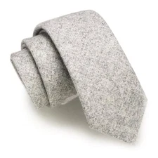  2.4" Cotton Necktie Solid Mens Cashmere Wool Skinny Tie 75% Cashmere-gray