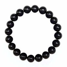 Black Onyx Bracelet Smooth Round Size 8mm 10mm 7.5" Length