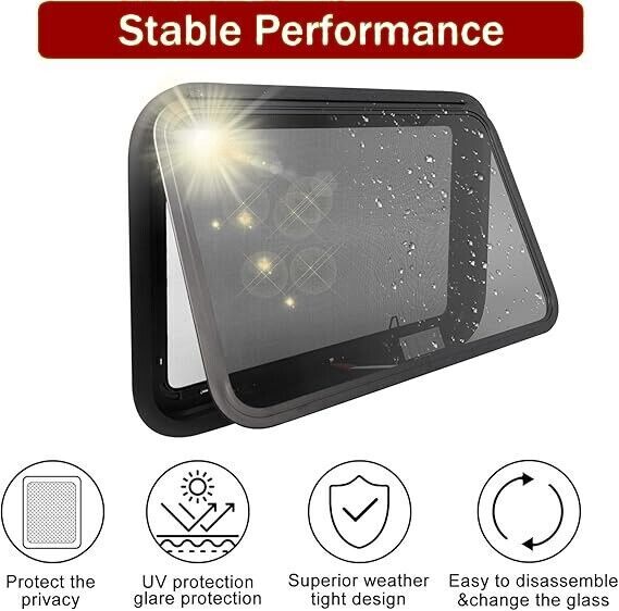 30" x 20" RV Exit Window Camper Replacement Push Out Emergency Window ...
