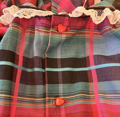 Vtg MARTHAS MINIATURES We're Fussy 4 FULL CIRCLE Plaid Ruffle Christmas Holiday - Picture 3 of 4