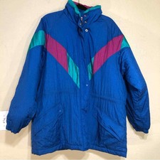 Vintage Haband Womens Coat 2x Blue Color Block Ski Jacket Winter