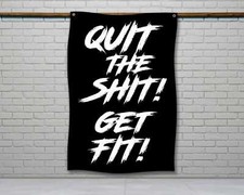 Motivational Gym Flag - Fitness Wall Art for Home or Garage Gym