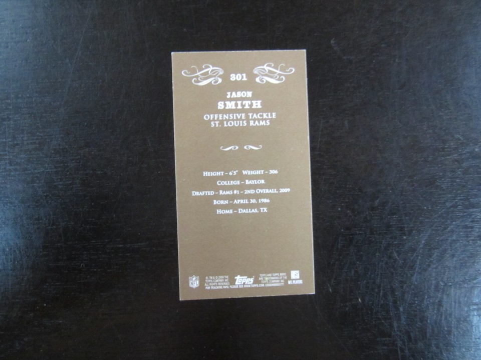 2009 Topps Mayo Mini # 301 Jason Smith Card (B64) St Louis Rams | eBay