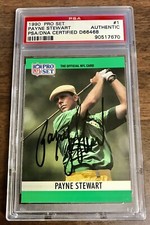 Payne Stewart Signed 1990 NFL Pro Set #1 PGA Tour Golf Card PSA/DNA