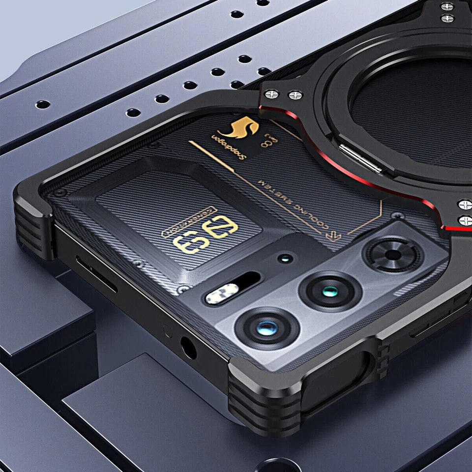 Estojo anel amortecedor formato X metal alumínio magnético Red Magic 10 Pro+ para ZTE nubia - Imagem 3 de 4