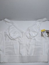 Vintage Carnival Bustier Corset Boned White Bra 40 C