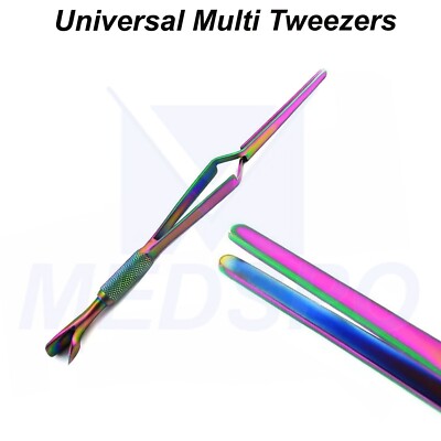 Universal Multi-Function Nail Pusher Eyebrow Hair Remover Multi Titanium Forceps