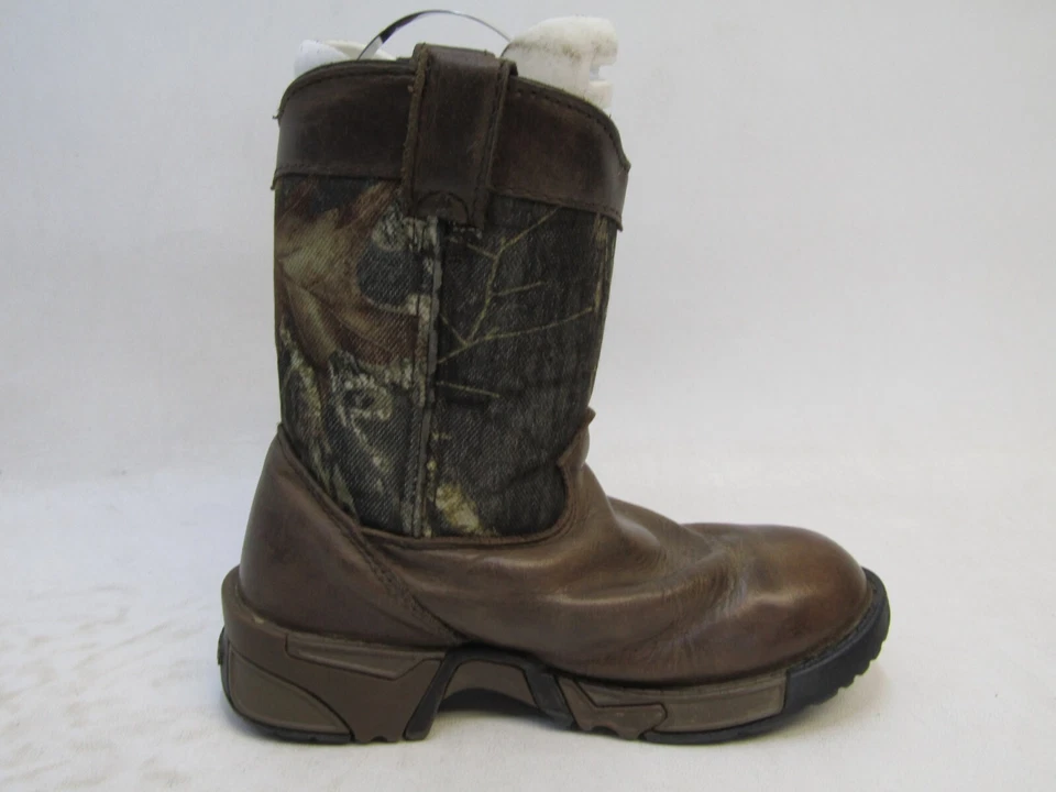 Botas vaqueras Rocky Little Kids jóvenes talla 12,5 M marrón camuflaje cuero Roper Foto 4 de 4