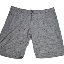 Travis Mathew Golf Shorts Mens 40 Grey Performance Stretch Chino Flat Front Palm