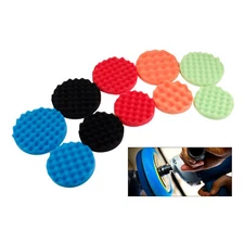 5Pcs 6" 7" Car Waffle Sponge Buffing Polishing Pads Car Polisher Buffer Wave