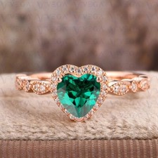 3.01CT Heart Cut Natural Emerald Gemstone and...