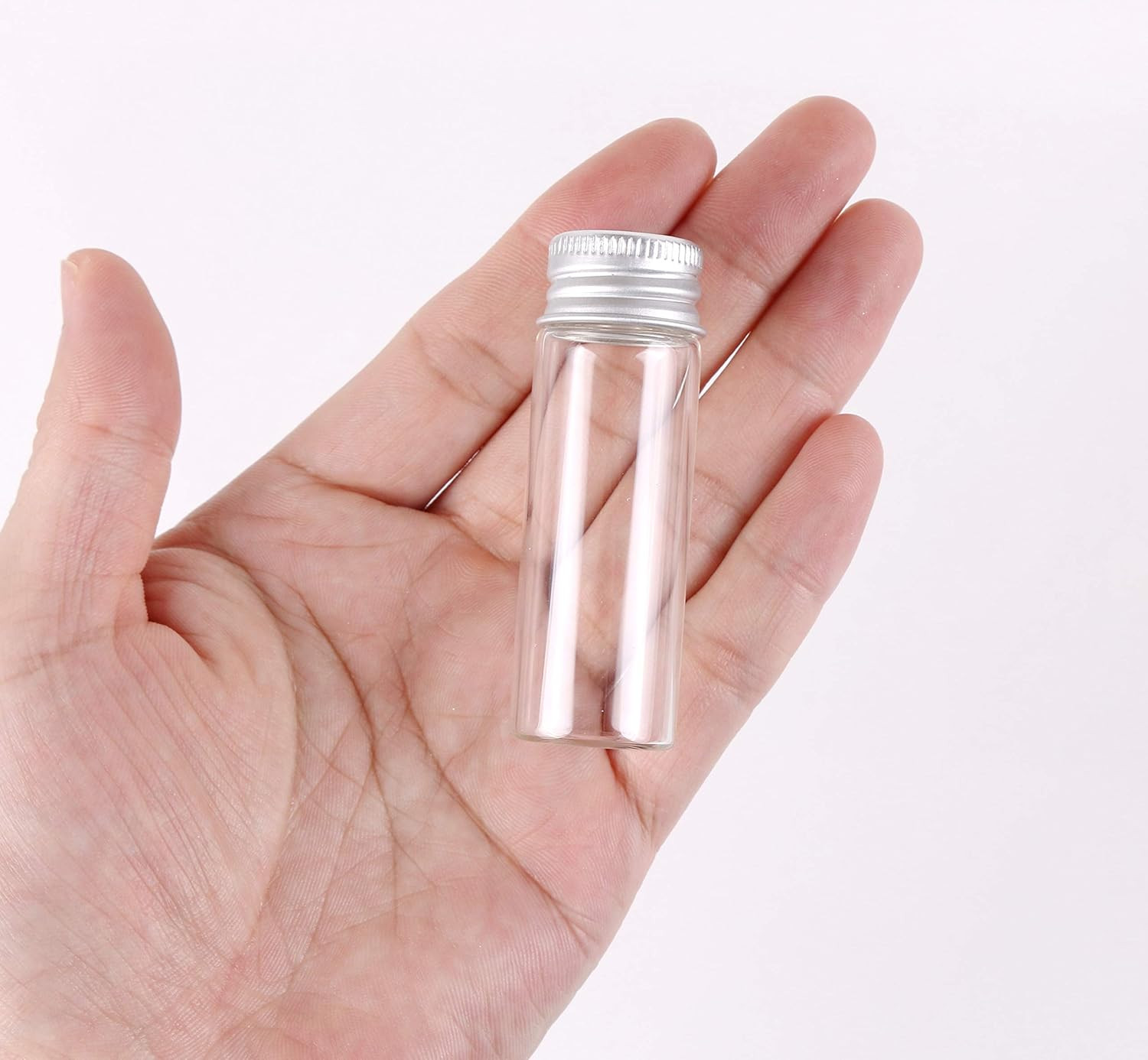 24 Tiny Jars with Aluminum Screw Lids 15Ml Small Glass Bottles Clear Mini Vials 