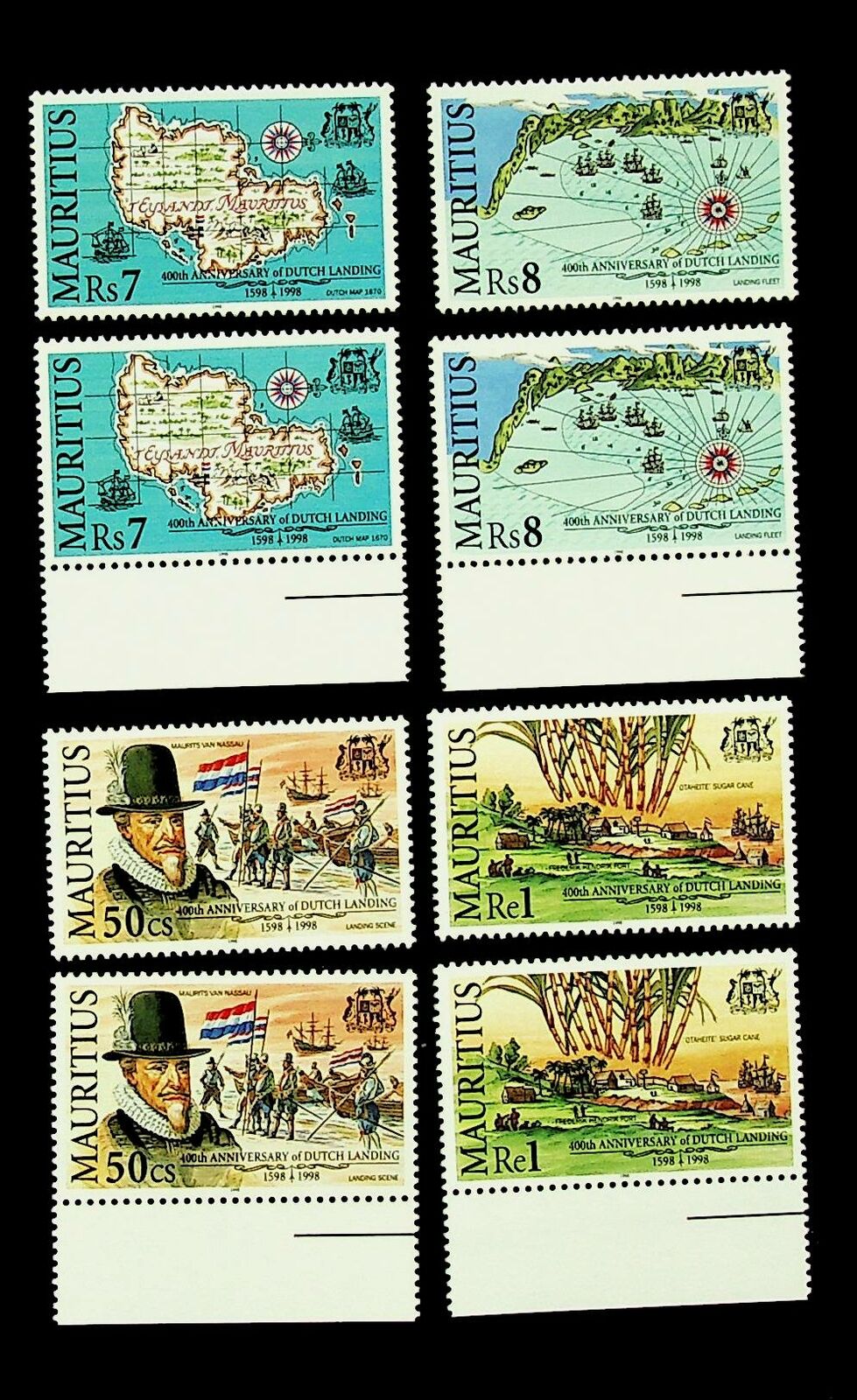 MAURITIUS 1998 400TH Sales for sale New Orleans Mall ANNIVERSARY OF MARG SET 4 DUTCH LANDING