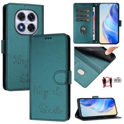 For Redmi Note 14 Pro 4G Smile Embossing RFID Leather Phone Case