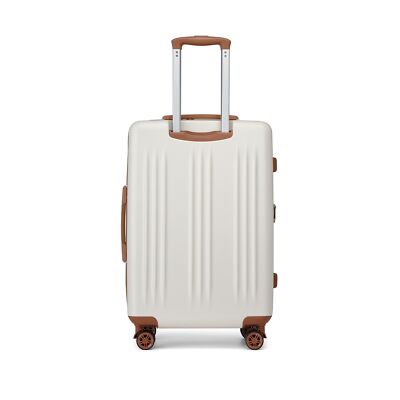 Delsey White And Brown Suitcase Miekor Hardshell Luggage Sets