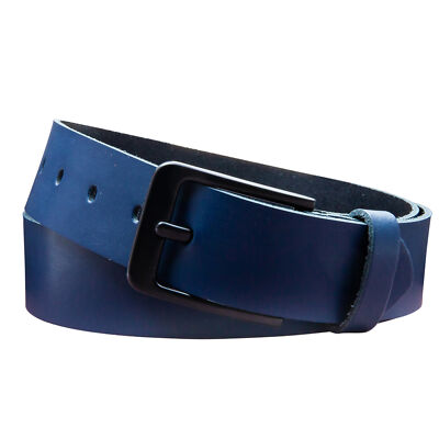 Ledergürtel 100% Echtleder,4 cm Gürtel MADE IN GERMANY, Dunkelblau, EB57