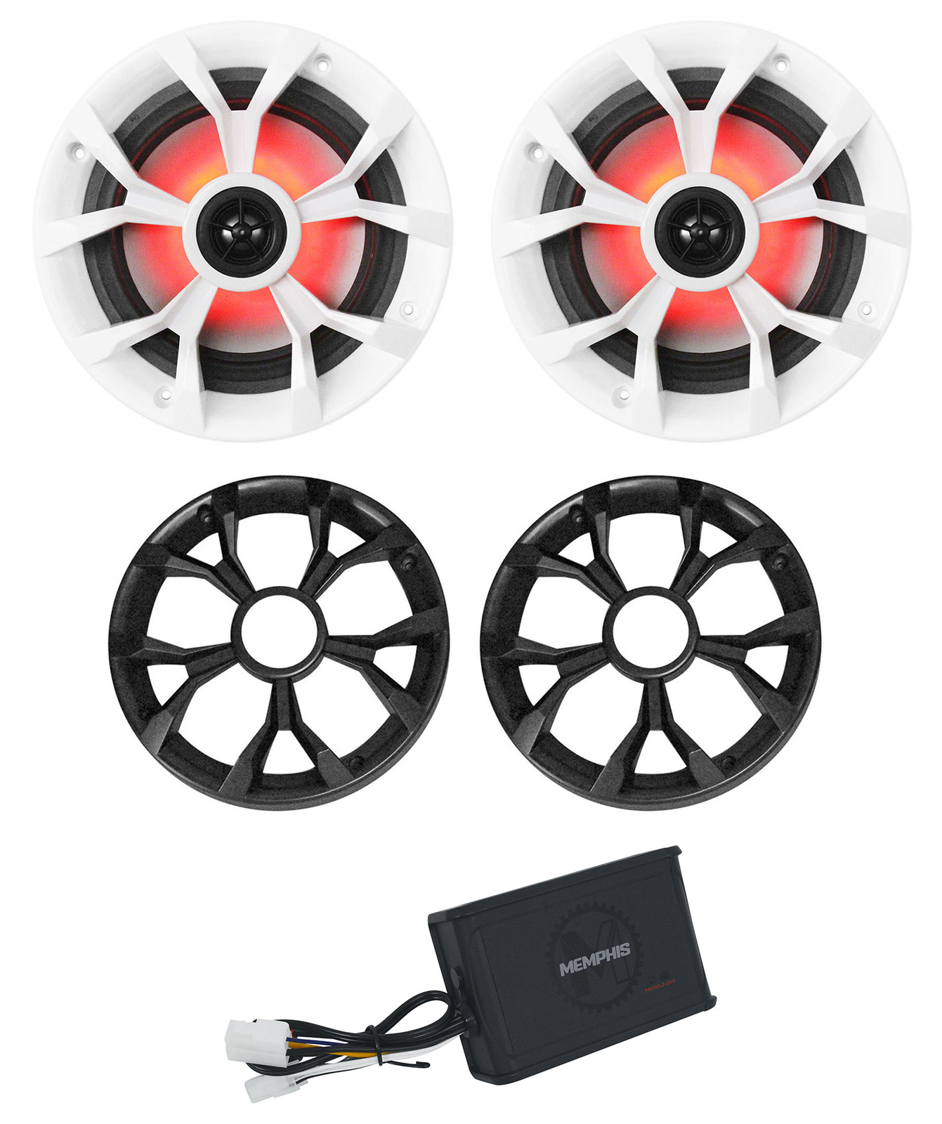 Усилитель Memphis Audio MX1502-24V MotorcylcleRZRUTV65 динамиков со светодиодами 23390₽