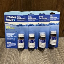 4x - Potable Aqua Water Purification, Water Treatment Tablets - 50 Each 200 