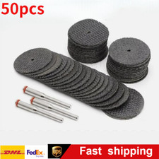 50x Fiberglass Reinforced Dremel Cut Off 1/8" Wheel Rotary Discs 3pc Mandrel
