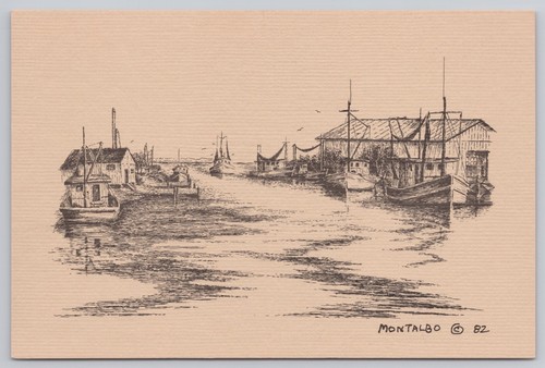 Gulfport Mississippi, Golfküstenhafen von Phil Montalbo, alte Postkarte