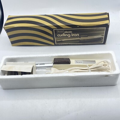 Vintage Sears Electric Curling Iron Lightweight Compact 1970s Swivel Cord NOS