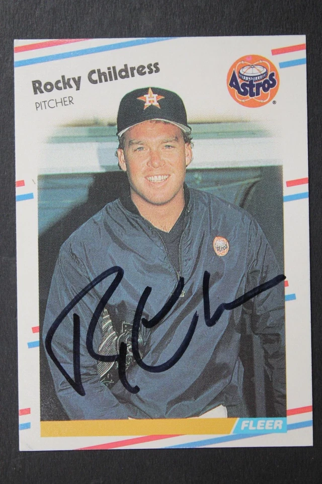 Rocky Childress Houston Astros Autographed 1988 Fleer #442 Signed Baseball Card - Image 3 of 4