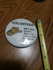 BMW MOA 2008 Motorcycle Owners of America Rally Pin Button Volunteer In GC 